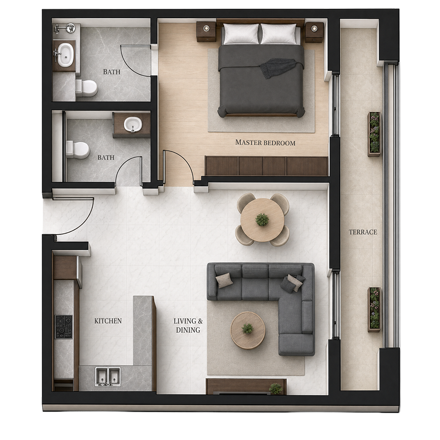 شقة floor plan