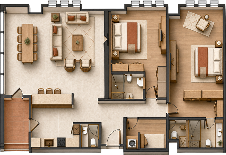 شقة floor plan